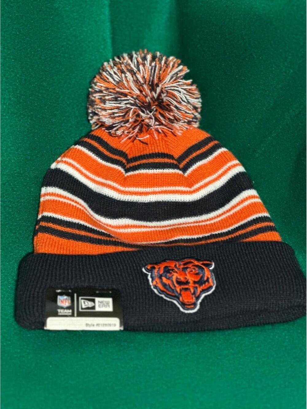 NFL Chicago Bears Striped & Lined Crown Knit Cap Beanie MRSP $30.99